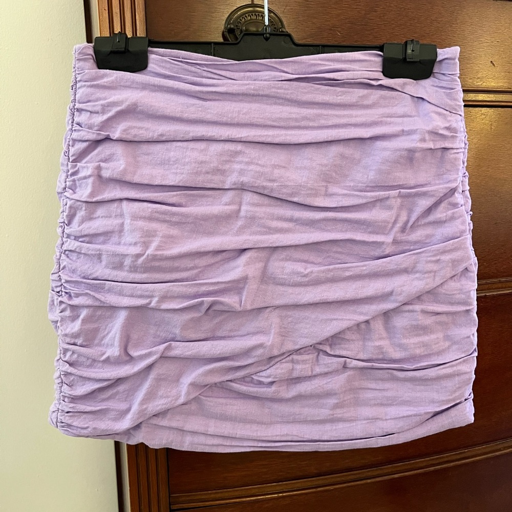 Zara Lavender Ruched Mini Skirt